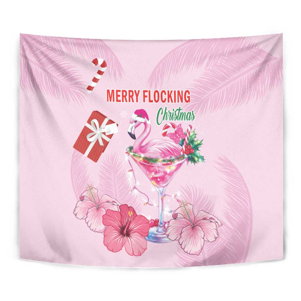 Bahamas Flamingo Christmas Tapestry Merry Flocking - Wonder Print Shop