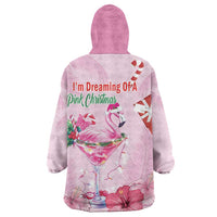 Bahamas Flamingo Christmas Wearable Blanket Hoodie Merry Flocking - Wonder Print Shop