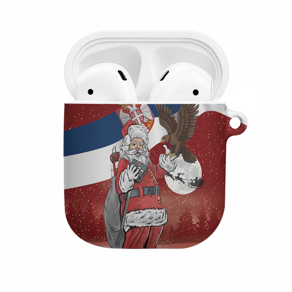 Serbia Santa Christmas AirPods Case Christmas Serbian Eagle Flag Style - Wonder Print Shop