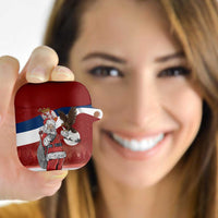 Serbia Santa Christmas AirPods Case Christmas Serbian Eagle Flag Style - Wonder Print Shop
