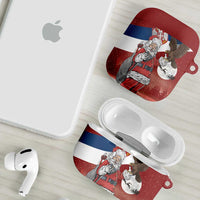 Serbia Santa Christmas AirPods Case Christmas Serbian Eagle Flag Style - Wonder Print Shop