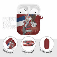 Serbia Santa Christmas AirPods Case Christmas Serbian Eagle Flag Style - Wonder Print Shop