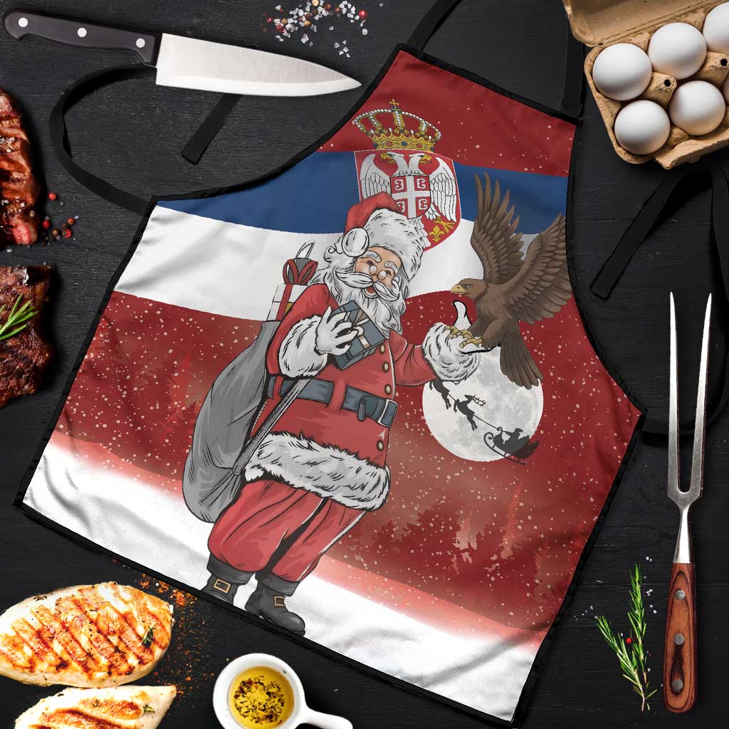 Serbia Santa Christmas Apron Christmas Serbian Eagle Flag Style - Wonder Print Shop
