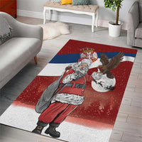 Serbia Santa Christmas Area Rug Christmas Serbian Eagle Flag Style - Wonder Print Shop