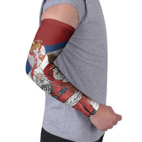 Serbia Santa Christmas Arm Sleeves Christmas Serbian Eagle Flag Style - Wonder Print Shop