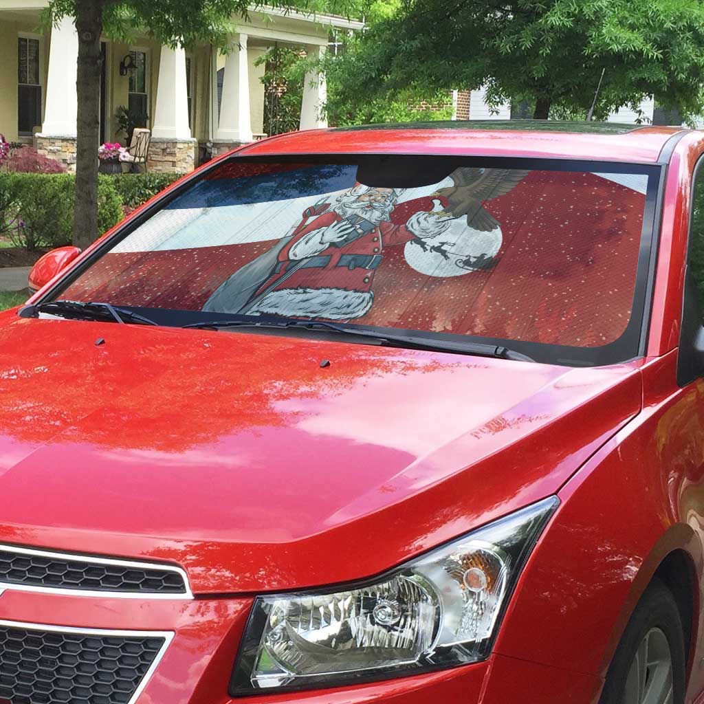 Serbia Santa Christmas Auto Sun Shade Christmas Serbian Eagle Flag Style - Wonder Print Shop