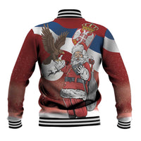 Serbia Santa Christmas Baseball Jacket Christmas Serbian Eagle Flag Style - Wonder Print Shop