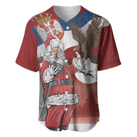 Serbia Santa Christmas Baseball Jersey Christmas Serbian Eagle Flag Style - Wonder Print Shop