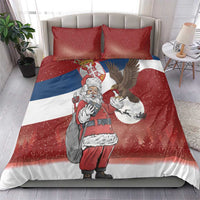 Serbia Santa Christmas Bedding Set Christmas Serbian Eagle Flag Style - Wonder Print Shop