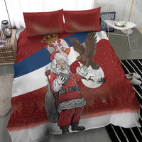 Serbia Santa Christmas Bedding Set Christmas Serbian Eagle Flag Style - Wonder Print Shop