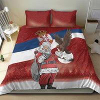Serbia Santa Christmas Bedding Set Christmas Serbian Eagle Flag Style - Wonder Print Shop