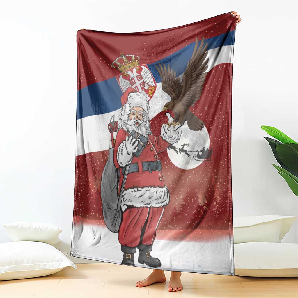 Serbia Santa Christmas Blanket Christmas Serbian Eagle Flag Style - Wonder Print Shop
