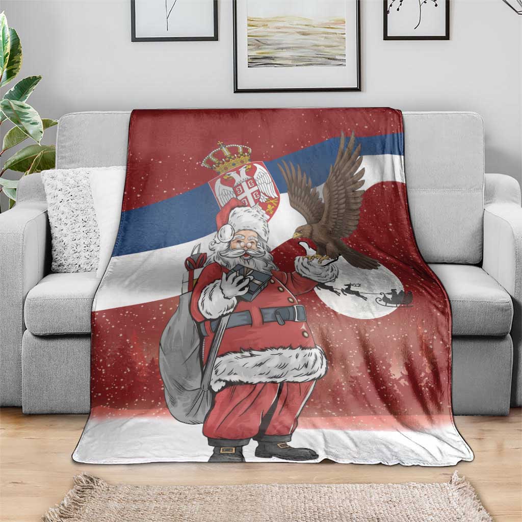 Serbia Santa Christmas Blanket Christmas Serbian Eagle Flag Style - Wonder Print Shop
