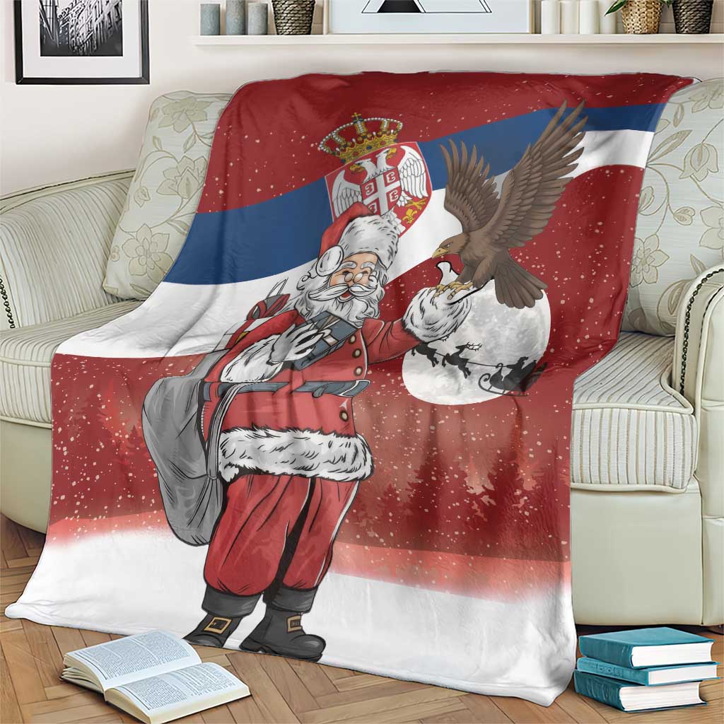 Serbia Santa Christmas Blanket Christmas Serbian Eagle Flag Style - Wonder Print Shop