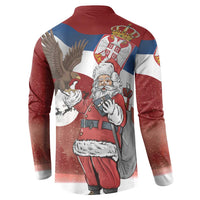 Serbia Santa Christmas Button Sweatshirt Christmas Serbian Eagle Flag Style - Wonder Print Shop