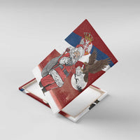 Serbia Santa Christmas Canvas Wall Art Christmas Serbian Eagle Flag Style - Wonder Print Shop