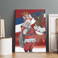 Serbia Santa Christmas Canvas Wall Art Christmas Serbian Eagle Flag Style - Wonder Print Shop
