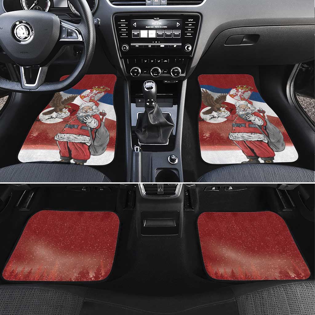 Serbia Santa Christmas Car Mats Christmas Serbian Eagle Flag Style - Wonder Print Shop