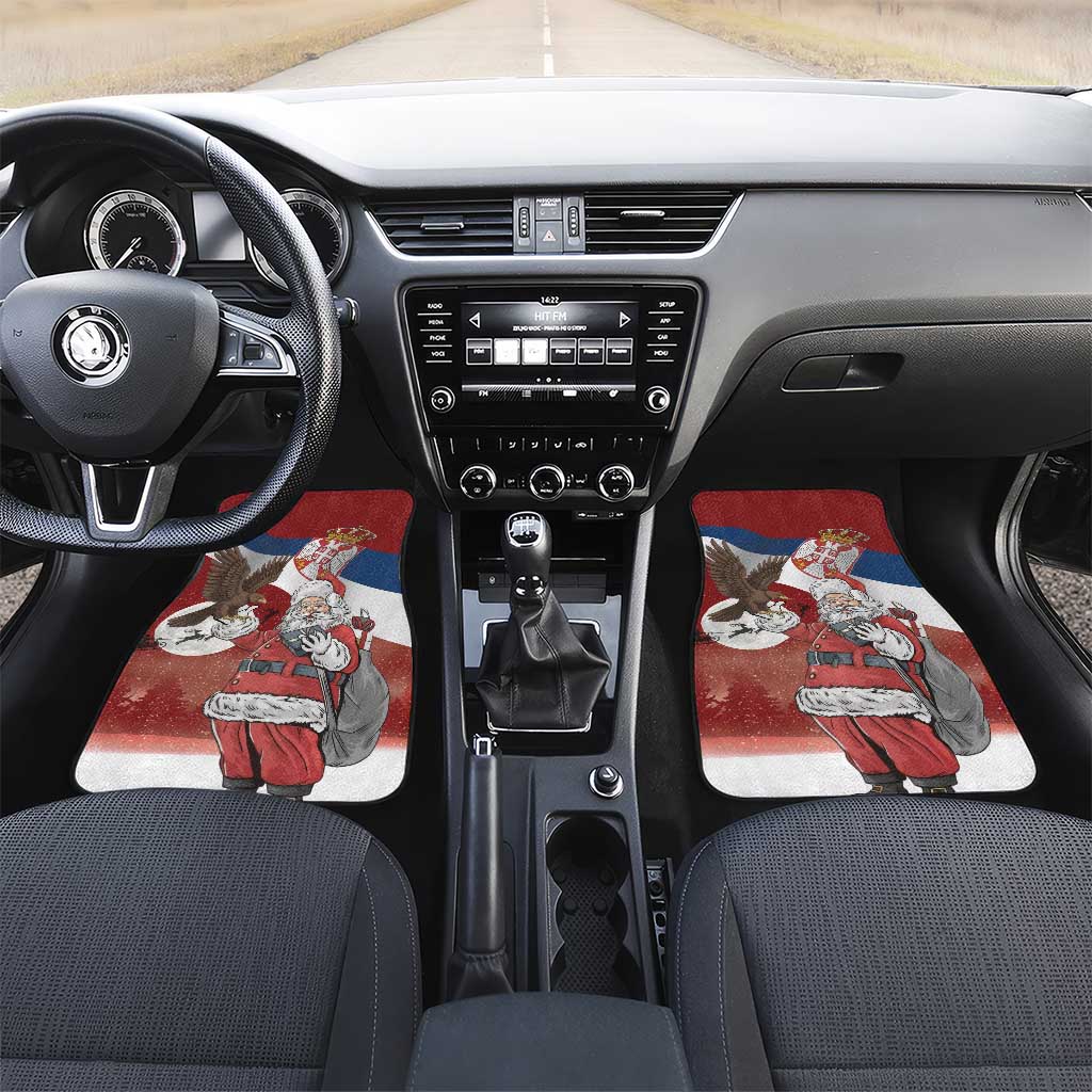 Serbia Santa Christmas Car Mats Christmas Serbian Eagle Flag Style - Wonder Print Shop