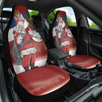 Serbia Santa Christmas Car Seat Cover Christmas Serbian Eagle Flag Style - Wonder Print Shop