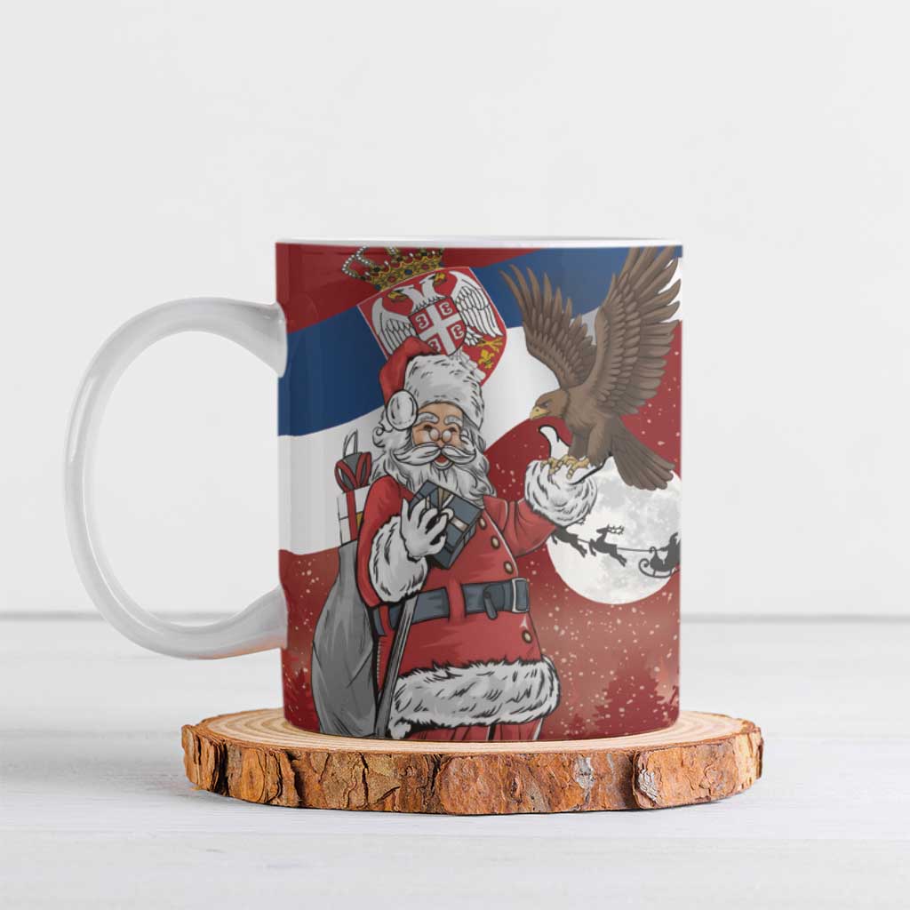 Serbia Santa Christmas Ceramic Mug Christmas Serbian Eagle Flag Style - Wonder Print Shop