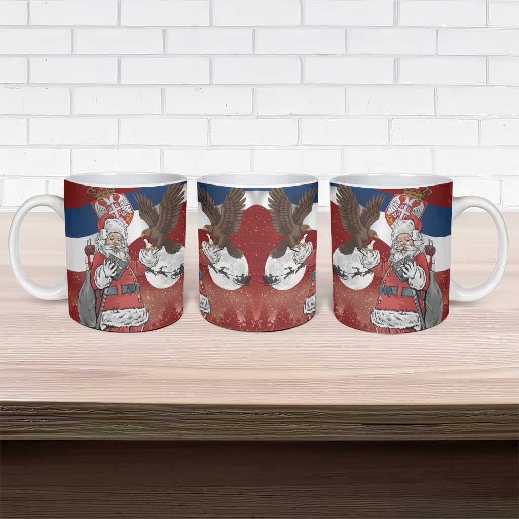 Serbia Santa Christmas Ceramic Mug Christmas Serbian Eagle Flag Style - Wonder Print Shop
