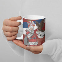 Serbia Santa Christmas Ceramic Mug Christmas Serbian Eagle Flag Style - Wonder Print Shop