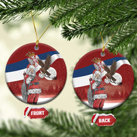 Serbia Santa Christmas Ceramic Ornament Christmas Serbian Eagle Flag Style - Wonder Print Shop