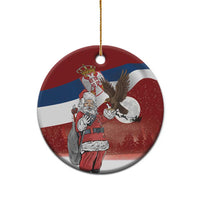 Serbia Santa Christmas Ceramic Ornament Christmas Serbian Eagle Flag Style - Wonder Print Shop