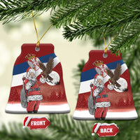 Serbia Santa Christmas Ceramic Ornament Christmas Serbian Eagle Flag Style - Wonder Print Shop