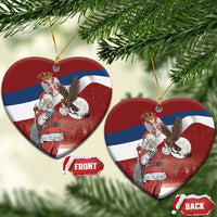 Serbia Santa Christmas Ceramic Ornament Christmas Serbian Eagle Flag Style - Wonder Print Shop