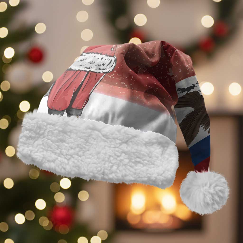 Serbia Santa Christmas Santa Hat Christmas Serbian Eagle Flag Style - Wonder Print Shop