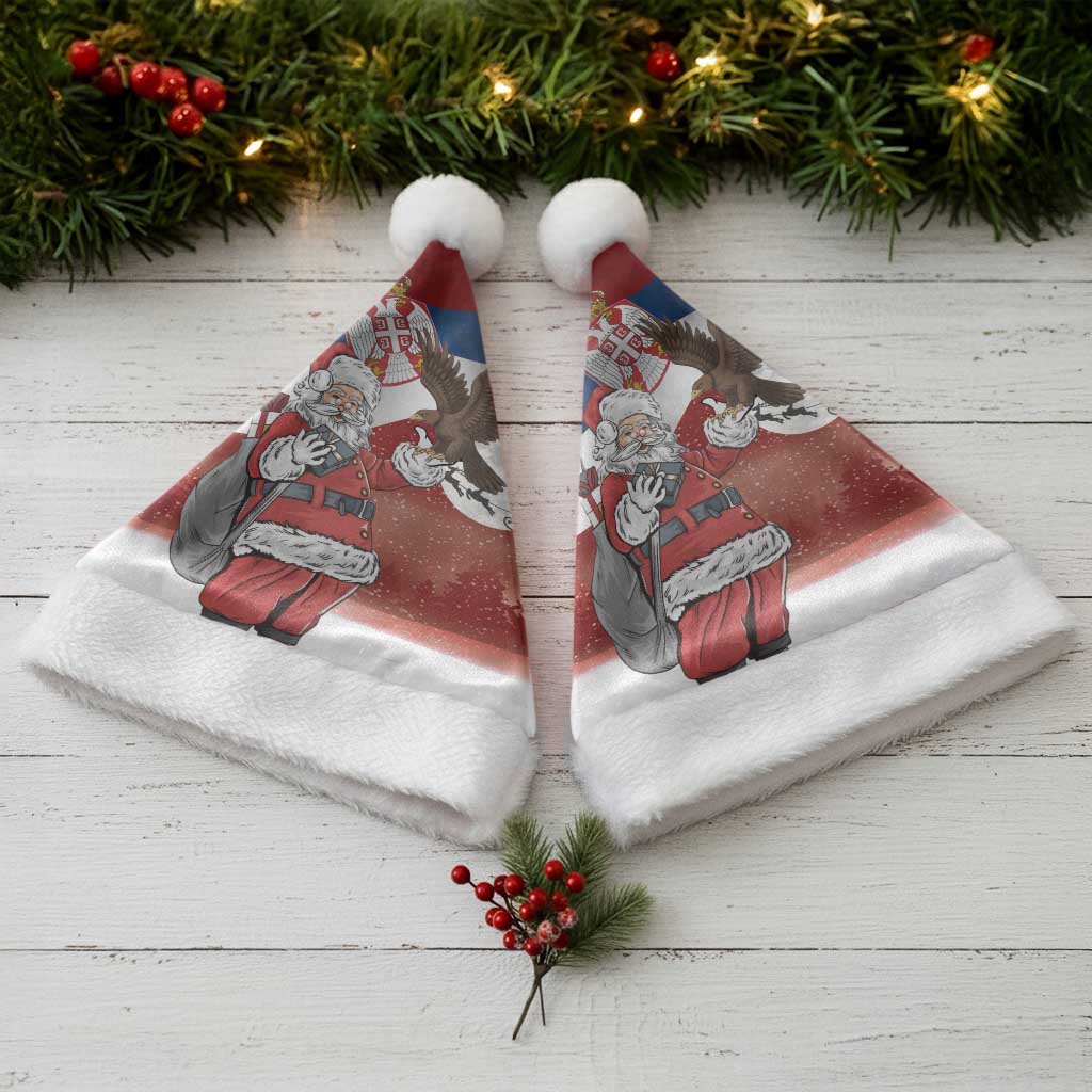 Serbia Santa Christmas Santa Hat Christmas Serbian Eagle Flag Style - Wonder Print Shop