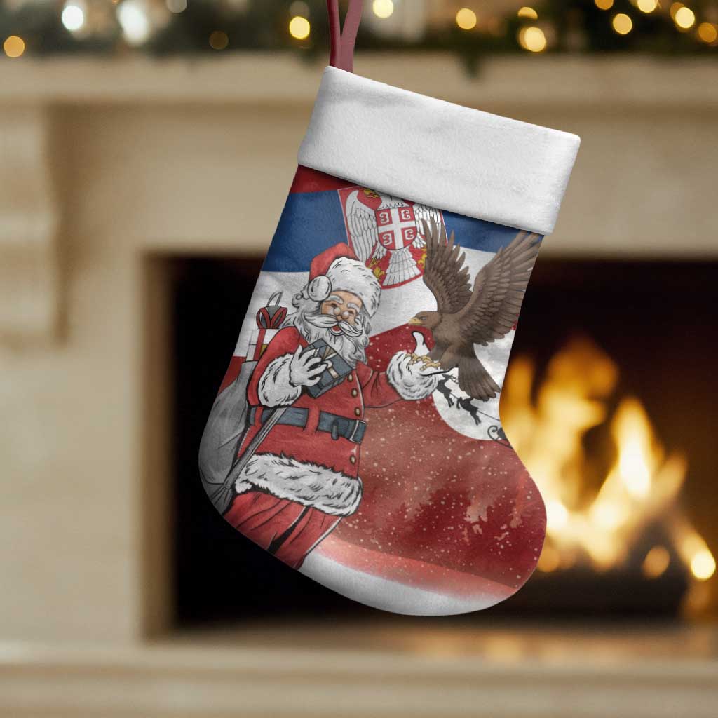 Serbia Santa Christmas Stocking Christmas Serbian Eagle Flag Style - Wonder Print Shop