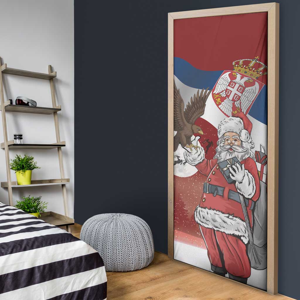 Serbia Santa Christmas Door Cover Christmas Serbian Eagle Flag Style - Wonder Print Shop