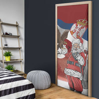 Serbia Santa Christmas Door Cover Christmas Serbian Eagle Flag Style - Wonder Print Shop