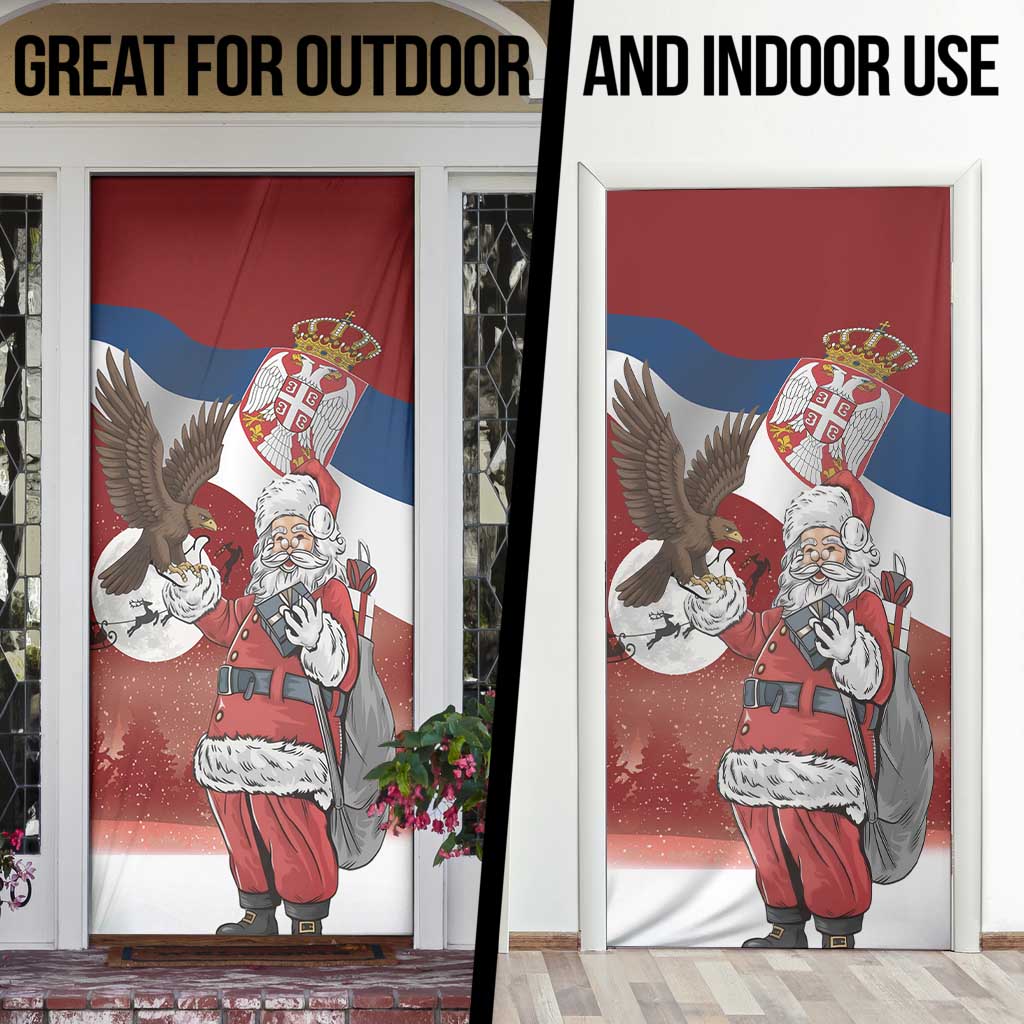 Serbia Santa Christmas Door Cover Christmas Serbian Eagle Flag Style - Wonder Print Shop