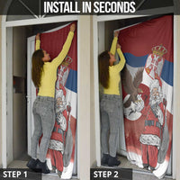 Serbia Santa Christmas Door Cover Christmas Serbian Eagle Flag Style - Wonder Print Shop