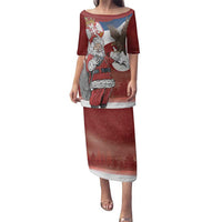 Serbia Santa Christmas Family Matching Puletasi and Hawaiian Shirt Christmas Serbian Eagle Flag Style - Wonder Print Shop