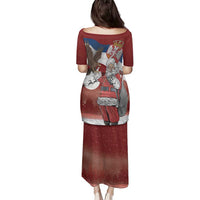 Serbia Santa Christmas Family Matching Puletasi and Hawaiian Shirt Christmas Serbian Eagle Flag Style - Wonder Print Shop