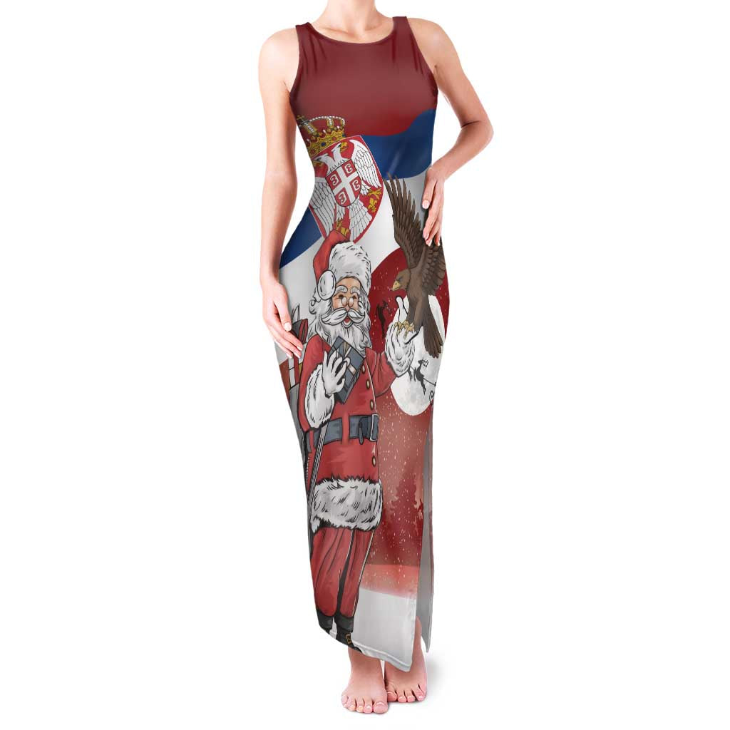 Serbia Santa Christmas Family Matching Tank Maxi Dress and Hawaiian Shirt Christmas Serbian Eagle Flag Style - Wonder Print Shop