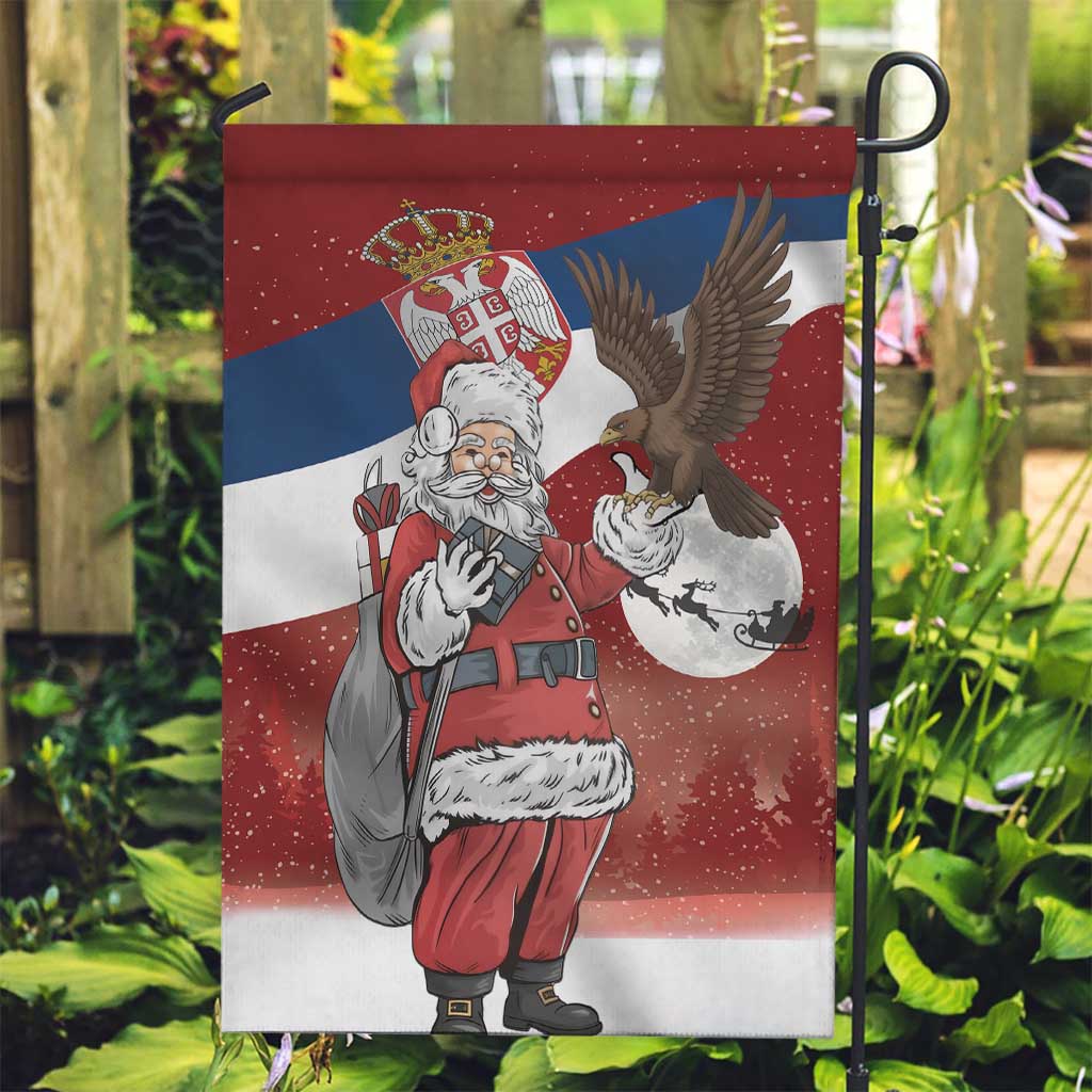 Serbia Santa Christmas Garden Flag Christmas Serbian Eagle Flag Style - Wonder Print Shop