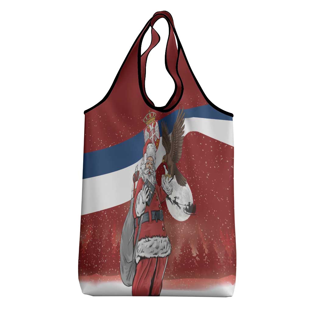 Serbia Santa Christmas Grocery Bag Christmas Serbian Eagle Flag Style - Wonder Print Shop