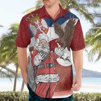 Serbia Santa Christmas Hawaiian Shirt Christmas Serbian Eagle Flag Style - Wonder Print Shop