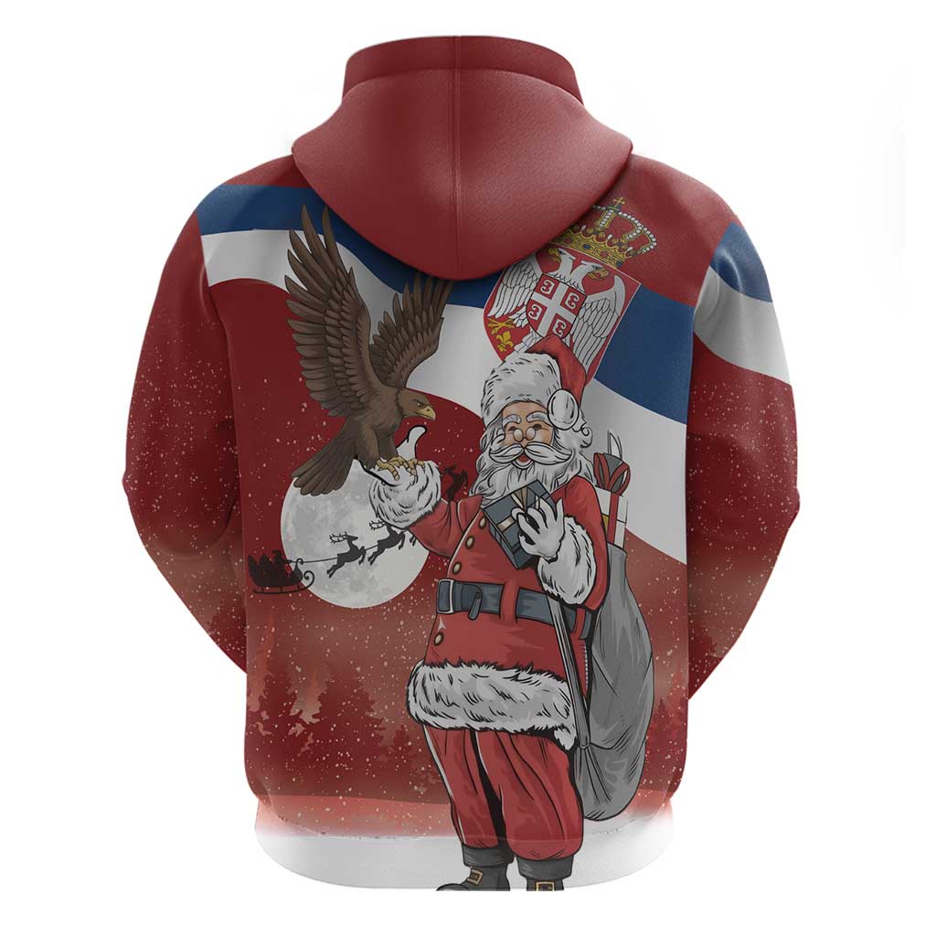Serbia Santa Christmas Hoodie Christmas Serbian Eagle Flag Style - Wonder Print Shop