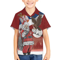 Serbia Santa Christmas Kid Hawaiian Shirt Christmas Serbian Eagle Flag Style - Wonder Print Shop