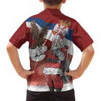Serbia Santa Christmas Kid Hawaiian Shirt Christmas Serbian Eagle Flag Style - Wonder Print Shop