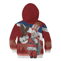 Serbia Santa Christmas Kid Hoodie Christmas Serbian Eagle Flag Style - Wonder Print Shop