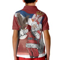 Serbia Santa Christmas Kid Polo Shirt Christmas Serbian Eagle Flag Style - Wonder Print Shop