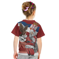 Serbia Santa Christmas Kid T Shirt Christmas Serbian Eagle Flag Style - Wonder Print Shop